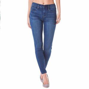 Nicole Miller Womens Blue Wash 5 Pocket Stretch SOHO High Rise Skinny Jeans Sz 4